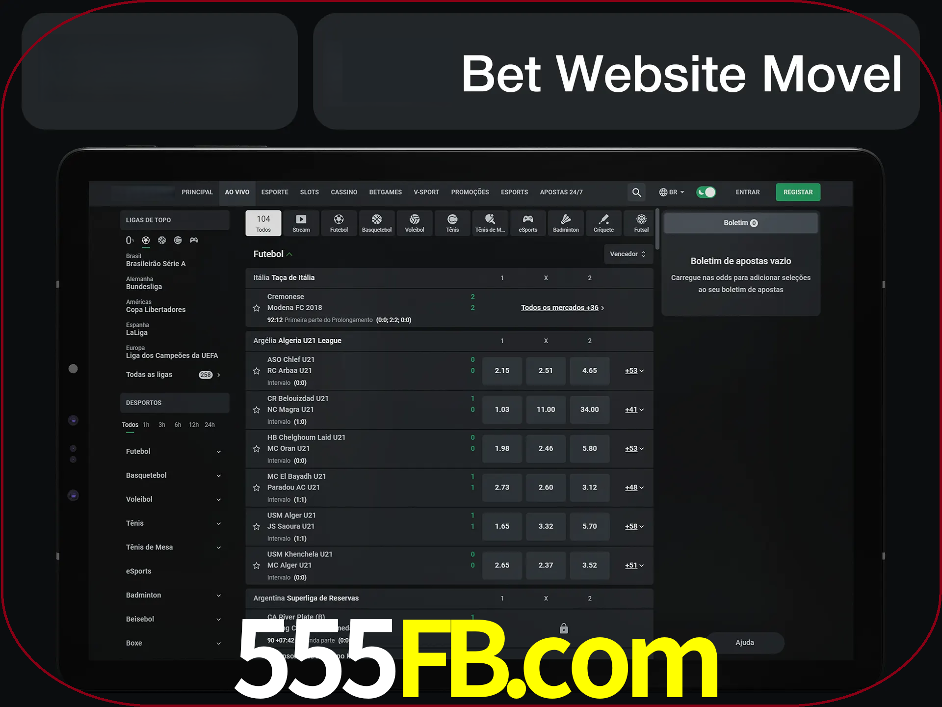 Use nosso website em qualquer dispositivo.